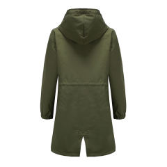 Army Green Weatherproof Hooded Outdoor Rainproof Coat TQK280160-27