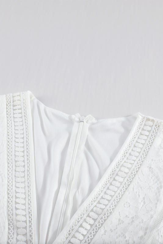 White Fill Your Heart Lace Maxi Dress LC611316-1