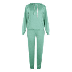 Green Drawstring Hoodie with Pant Set TQK710131-9