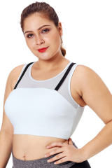 Black Strap Detail White Yoga Crop Top