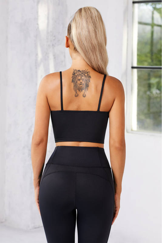 Black Wireless Seamless Sport Yoga Bra Crop Tank LC264040-2