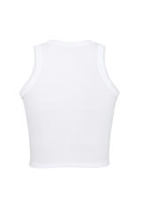 White Fashion Bodycon Tight Ribbed Tank Top LC256249-1