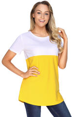 Mustard White Colorblock Pocket Tunic