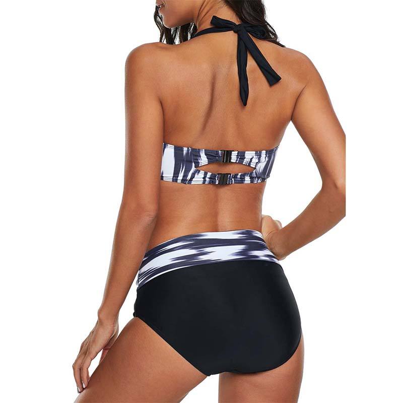 Black White Tie Dye Bikini Swimwear TQK610111-2