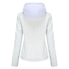 White Removable Hooded Washed PU Leather Jacket TQK280096-1