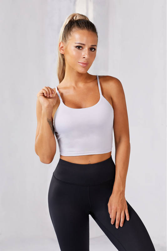 White Wireless Seamless Sport Yoga Bra Crop Tank LC264040-1