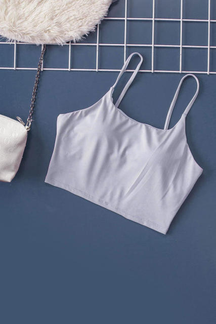 Gray Wireless Seamless Sport Yoga Bra Crop Tank LC264040-11