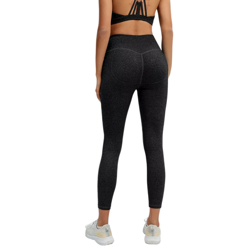 Black Front Criss-cross Bra with Pant Yoga Set TQE91346-2