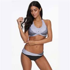 Black Push-up Halter Bikini Set TQK610112-2