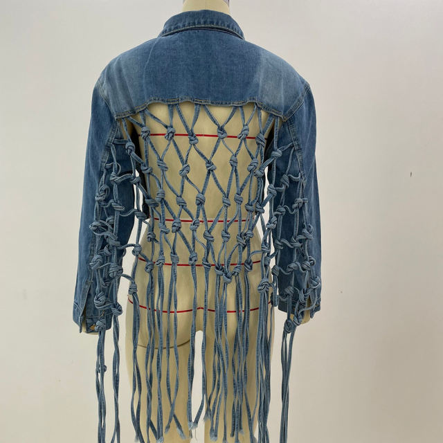 Light Blue Back Woven Denim Jacket