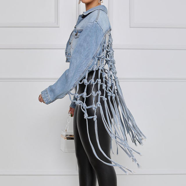 Light Blue Back Woven Denim Jacket