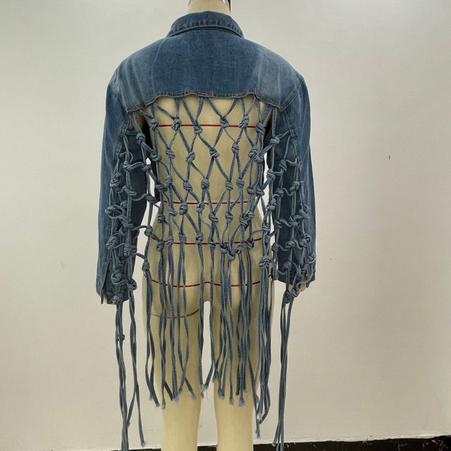 Light Blue Back Woven Denim Jacket