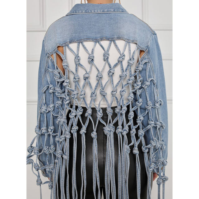 Light Blue Back Woven Denim Jacket