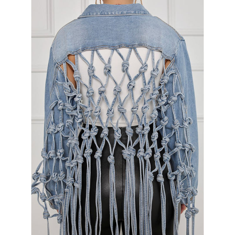 Light Blue Back Woven Denim Jacket