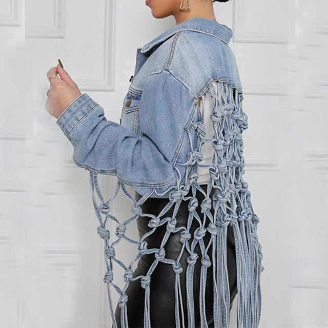 Light Blue Back Woven Denim Jacket