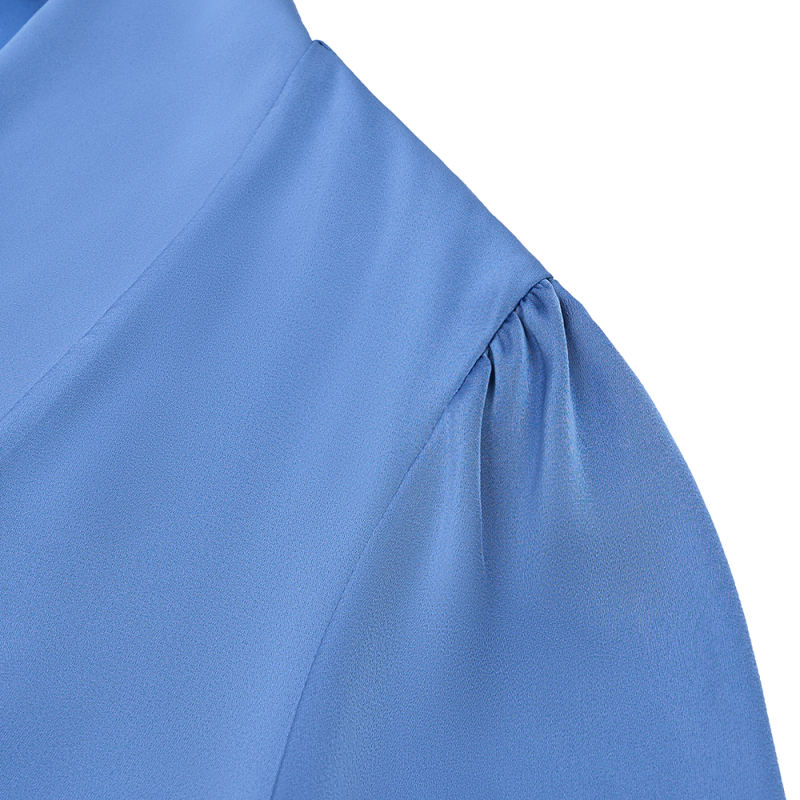 Blue Open Front Long Slleve Cardigan Tops