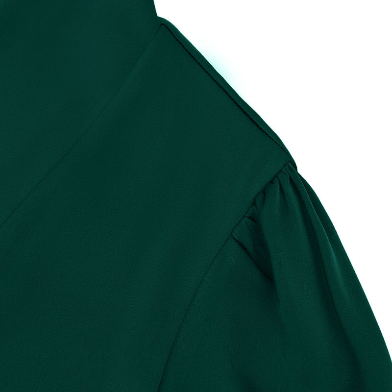 Green Open Front Long Slleve Cardigan Tops