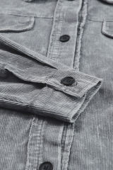 Gray Vintage Distressed Mineral Wash Oversized Shacket