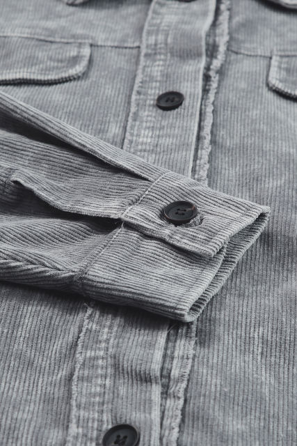 Gray Vintage Distressed Mineral Wash Oversized Shacket