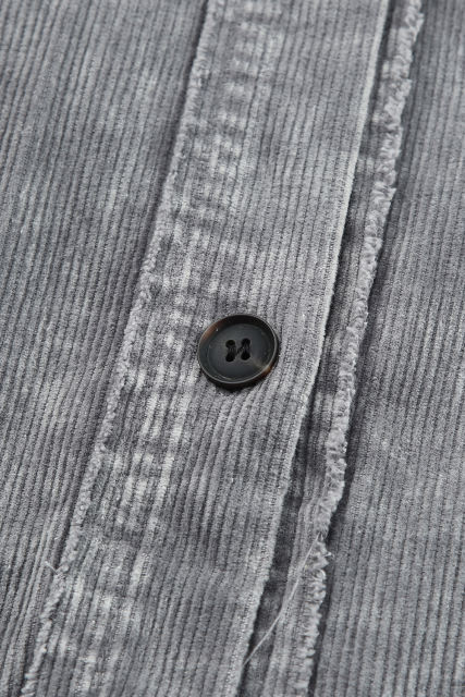 Gray Vintage Distressed Mineral Wash Oversized Shacket