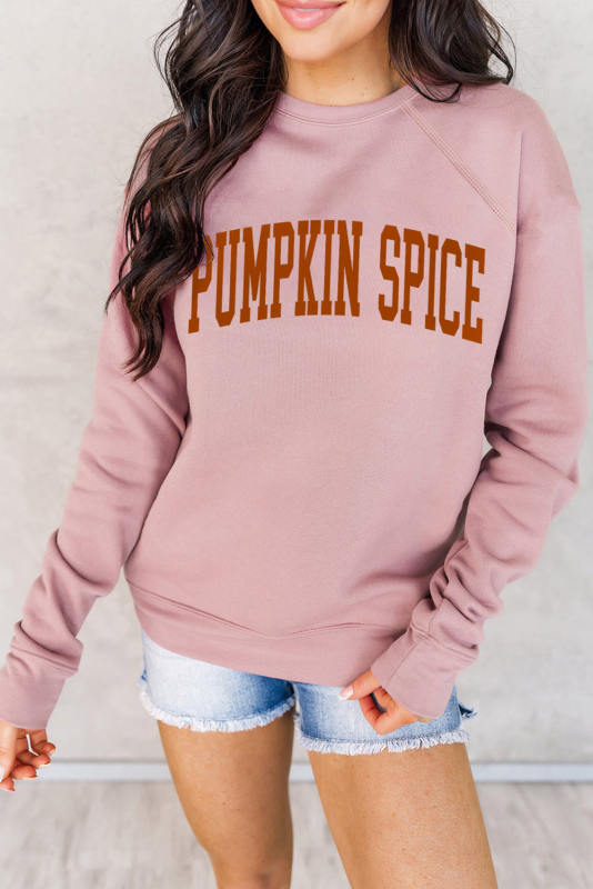 Pink PUMPKIN SPICE Reglan Sleeve Sweatshirt