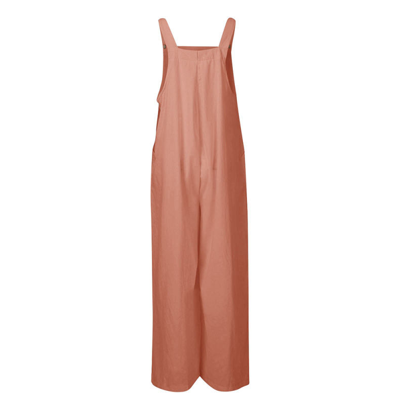 Lotus Pink Detail Wide Leg Pocket Overall