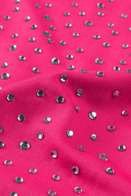Rose Rhinestone Allover Round Neck Short Sleeve Bodysuit LC6421365-6