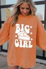 Orange BIG GIRL Graphic Corded Pullover Sweatshirt