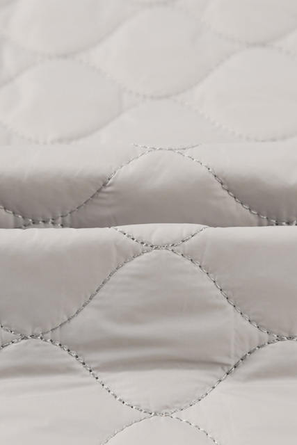 Beige 4 Big Pockets Quilted Button Down Puffer Coat