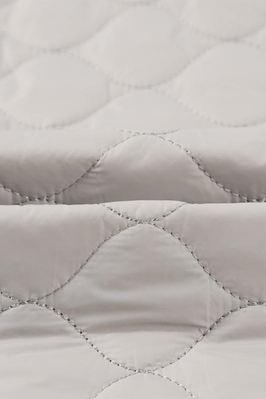 Beige 4 Big Pockets Quilted Button Down Puffer Coat