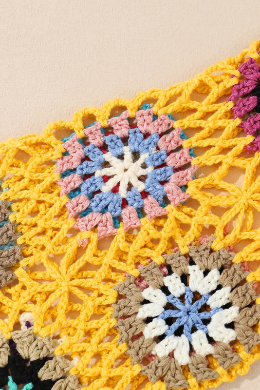 Ginger Plus Size Floral Crochet Sleeve Open Front Cardigan