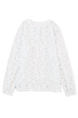 Gray Slouchy Heather Rib Knit Long Sleeve Henley Top