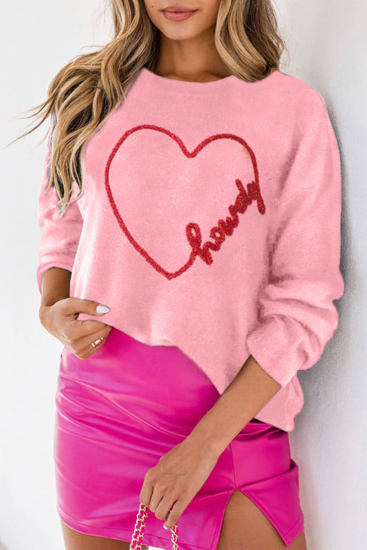 Pink Holly Jolly Round Neck Casual Sweater