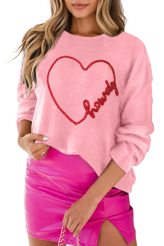 Pink Holly Jolly Round Neck Casual Sweater