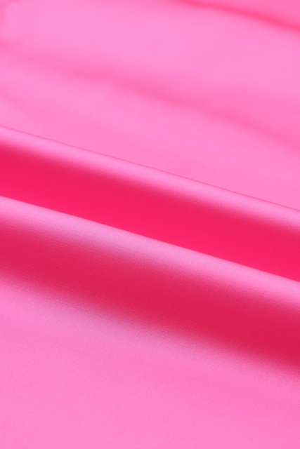 Pink Satin Puff Long Sleeve Crewneck Blouse