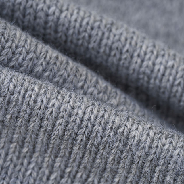 Grey Round Neck Drop Shoulder Knit Sweater