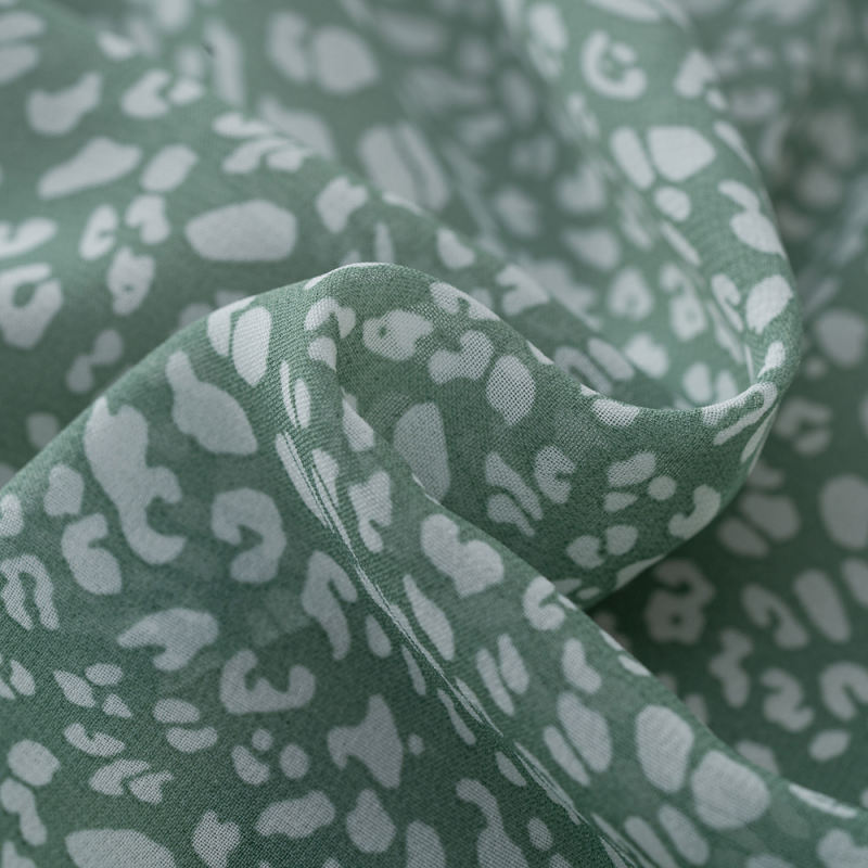 Light Green Floral Print Frilled Neck Long Sleeve Blouse