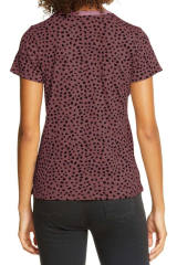 Fiery Red Cheetah Print O-neck Short Sleeve T Shirt