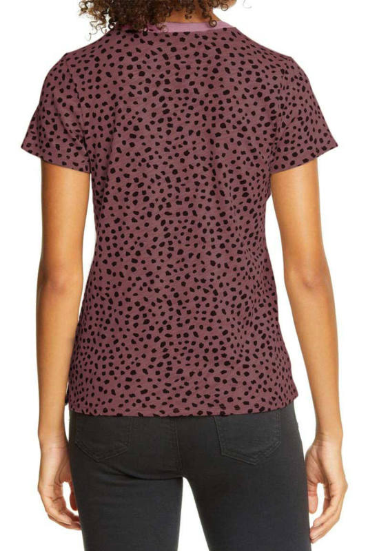 Fiery Red Cheetah Print O-neck Short Sleeve T Shirt