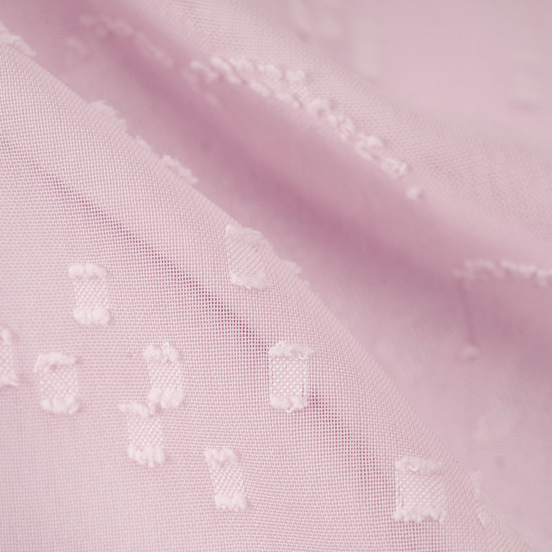 Pink Jacquard Puff Sleeve Mini Dress