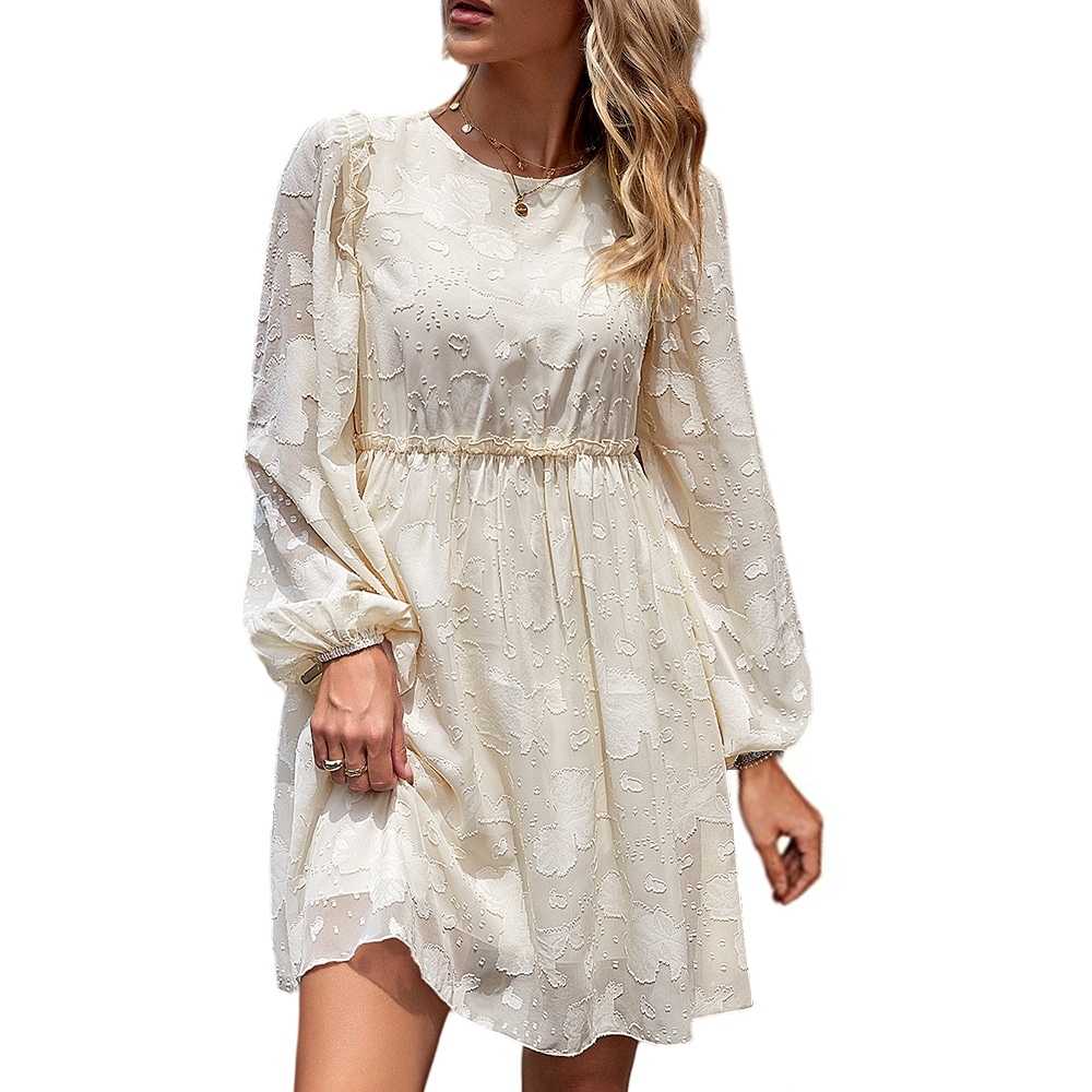 Addison Tropical Puff Sleeve Mini Dress