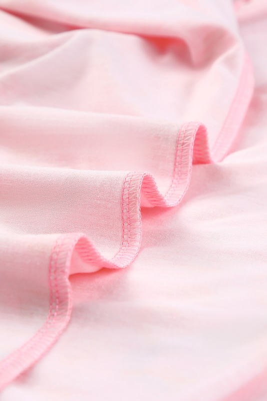 Pink Leopard Print V Neck Shift T-shirt Dress
