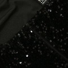 Black Rhinestone High Split Maxi Dress