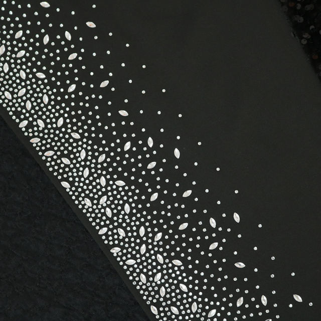 Black Rhinestone High Split Maxi Dress