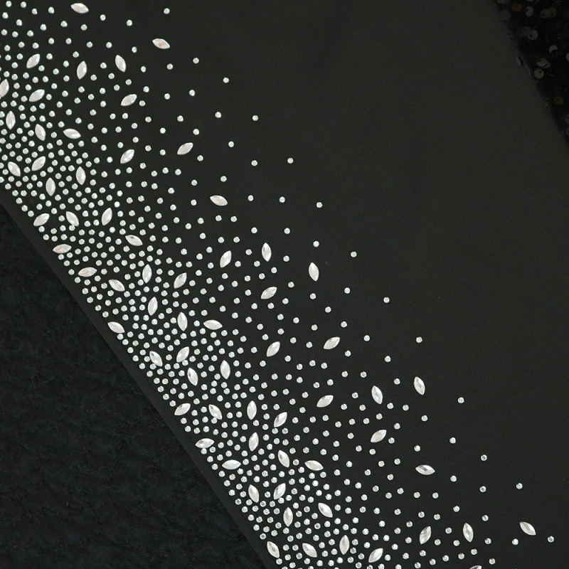 Black Rhinestone High Split Maxi Dress