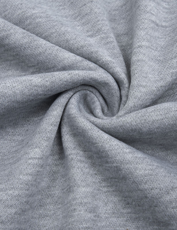 Gray Solid Color Turtleneck Pocket Sweatshirt