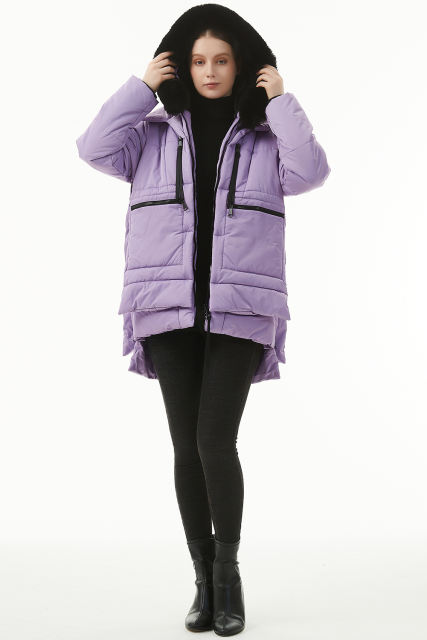 Wisteria Plush Linen Zip Up Hooded Puffer Coat
