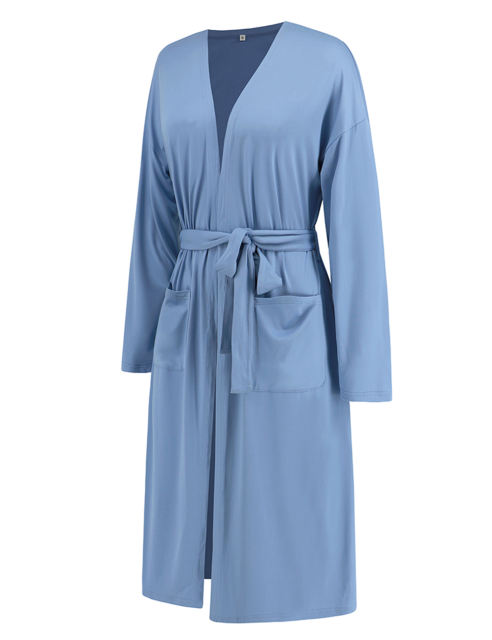 Blue 3pcs Cardigan, Vest and Wide Leg Pant Lounge Set