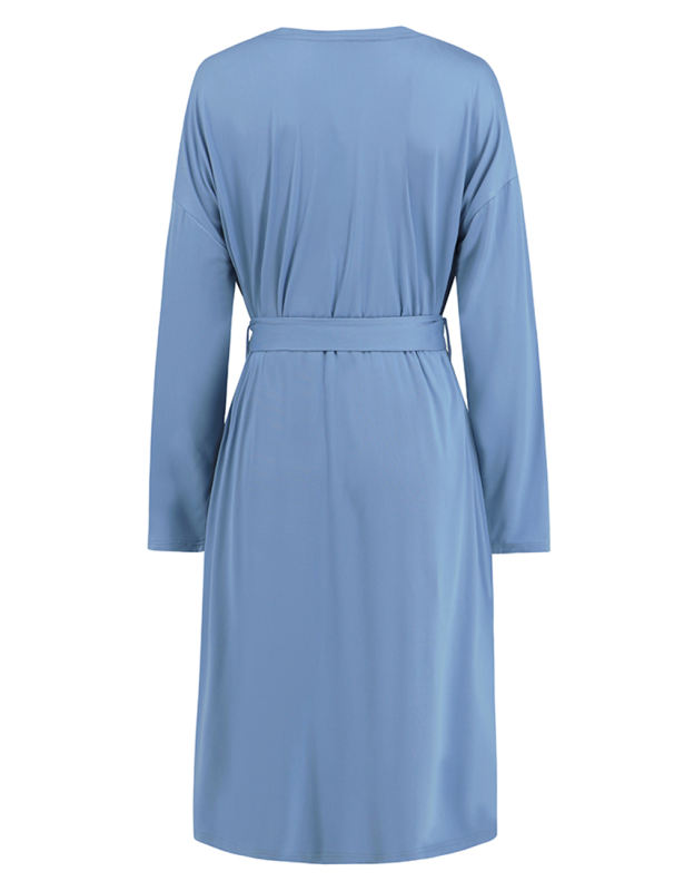 Blue 3pcs Cardigan, Vest and Wide Leg Pant Lounge Set