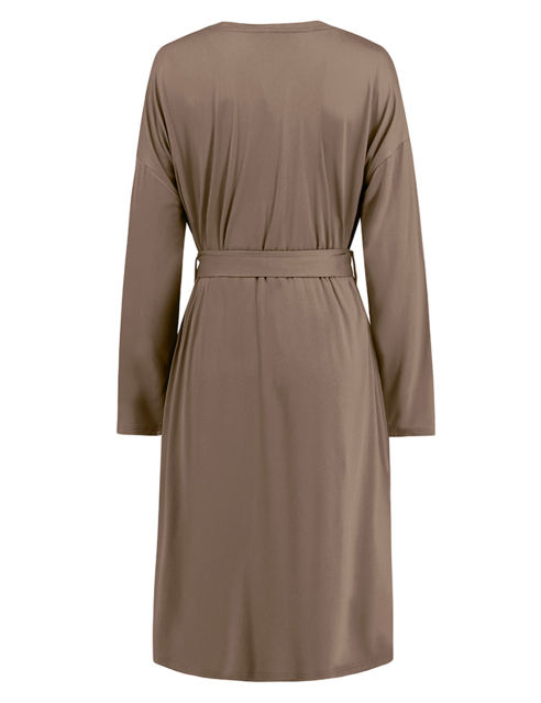 Khaki 3pcs Cardigan, Vest and Wide Leg Pant Lounge Set